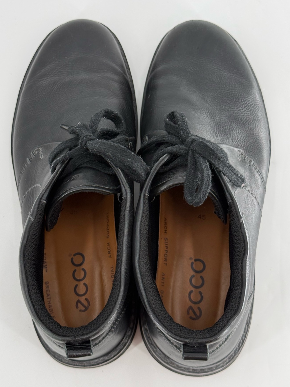 Ecco Men's Lace Up Chukka Boots Black Leather Gore Tex 45 / 11-11.5 - Picture 5 of 11